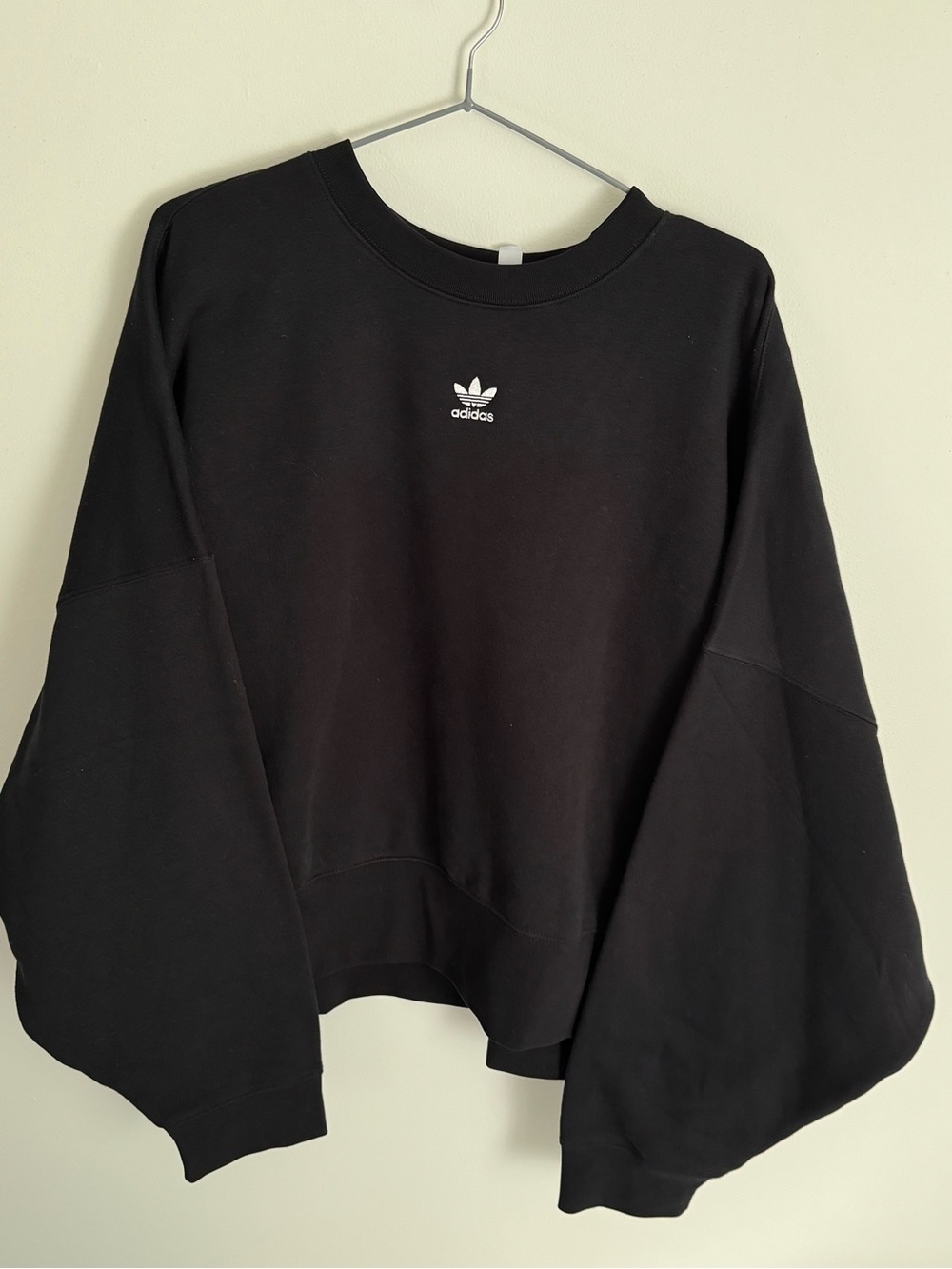 Adidas Black Cropped Crewneck